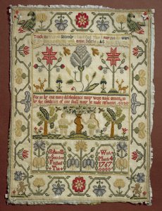 Sampler, 1766-67, by Ann Smith, English